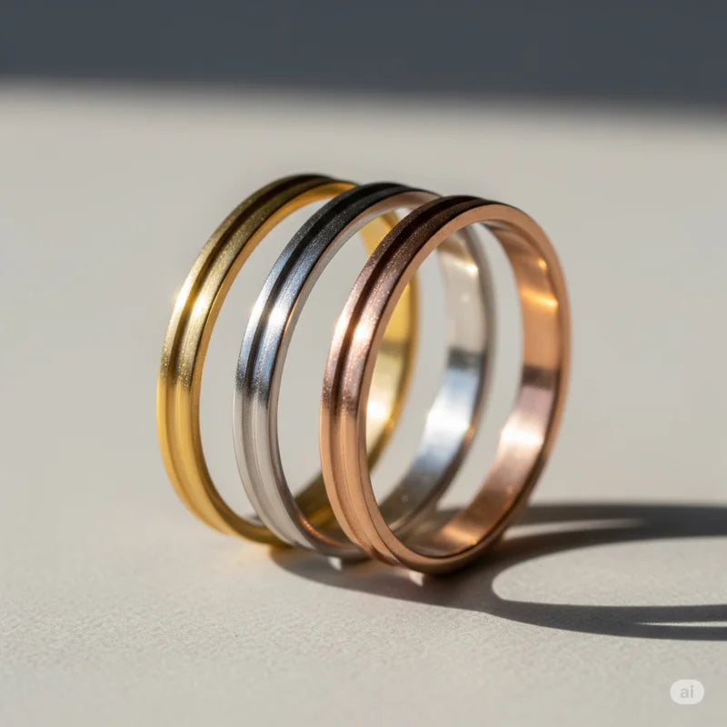 Minimalist Stacking Ring Set – Trio of Everyday Bands
