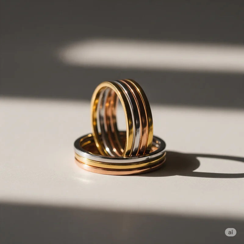 Minimalist Stacking Ring Set – Trio of Everyday Bands