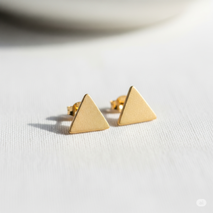 Minimalist geometric triangle stud earrings