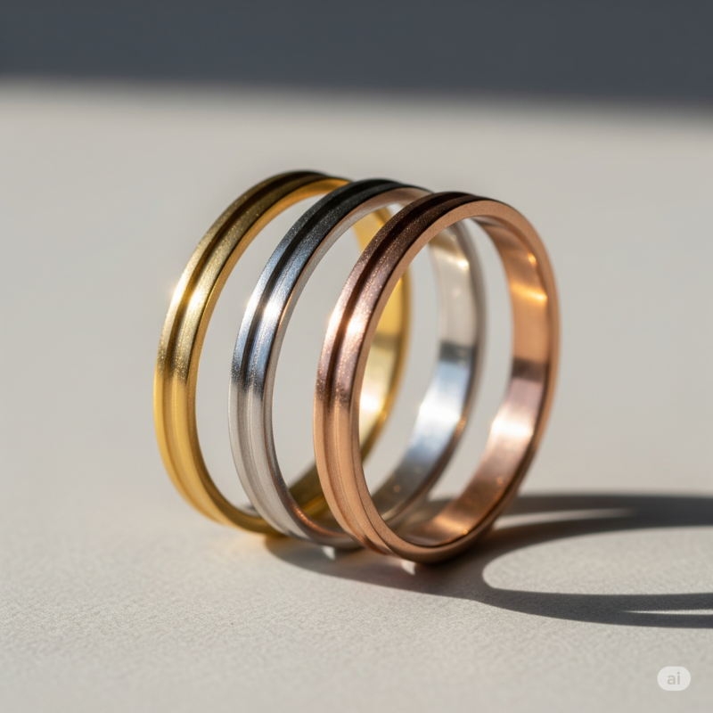 Minimalist stacking ring set