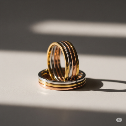 Minimalist stacking ring set