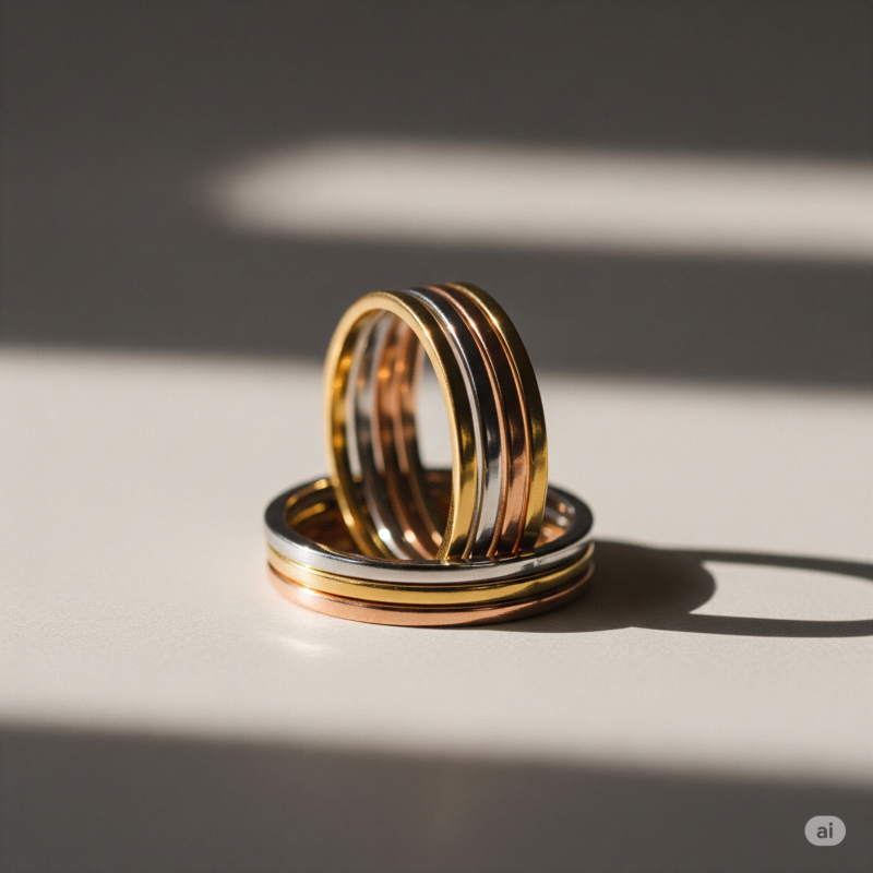 Minimalist stacking ring set