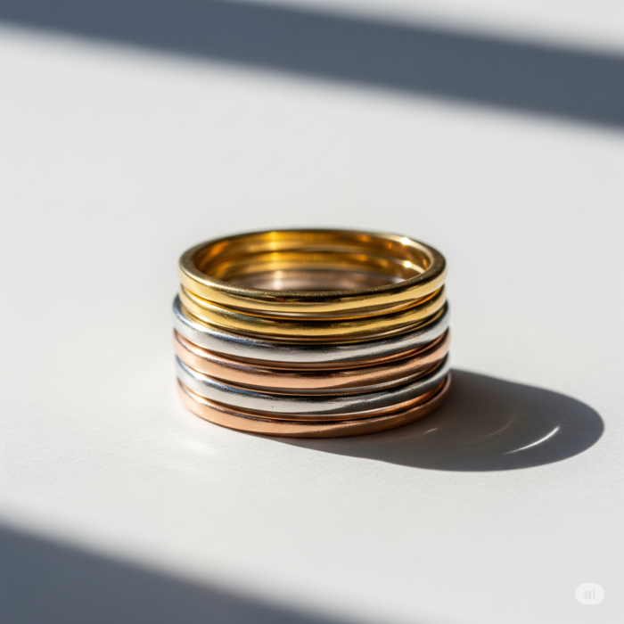 Minimalist stacking ring set