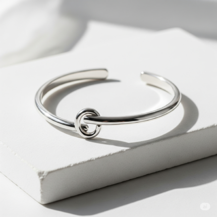 Minimalist silver cuff bracelet