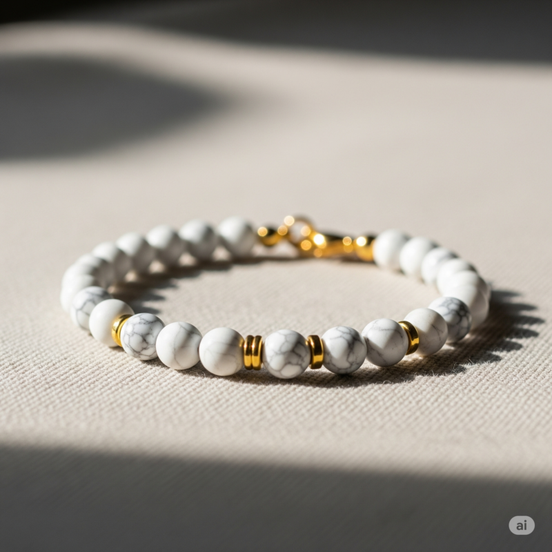 Minimalist gemstone beaded bracelet