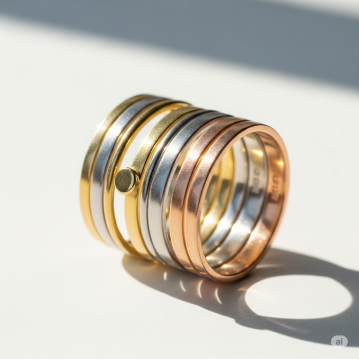 Minimalist stacking ring set