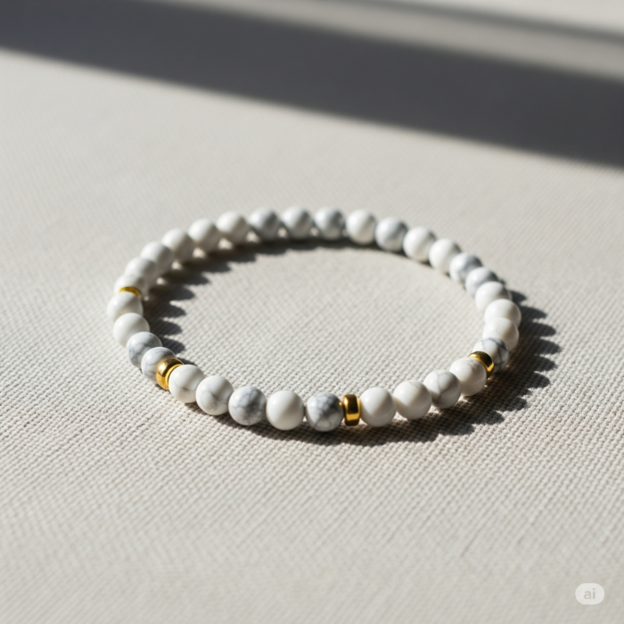 Minimalist gemstone beaded bracelet
